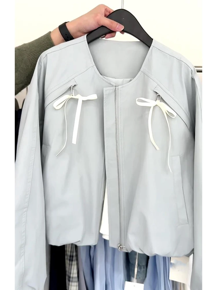 2025超火春装韩系小香风独特超好看又a又飒小个子蓝色休闲外套女