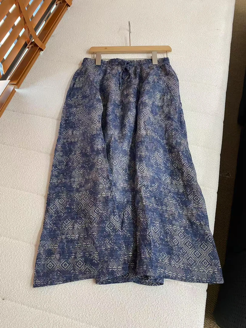 扎染半身裙休闲高腰连衣裙印花碎花意式