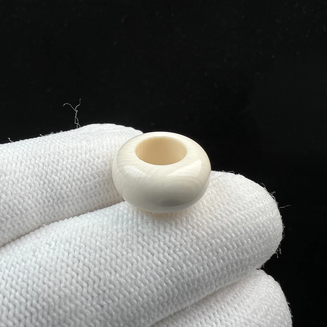 S1475天然猛犸牙跑环戒指内径7.9mm支持鉴定 假一罚四