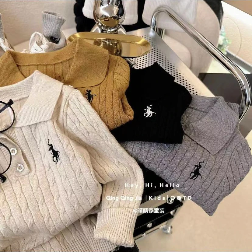 男童秋冬季翻领保罗毛衣