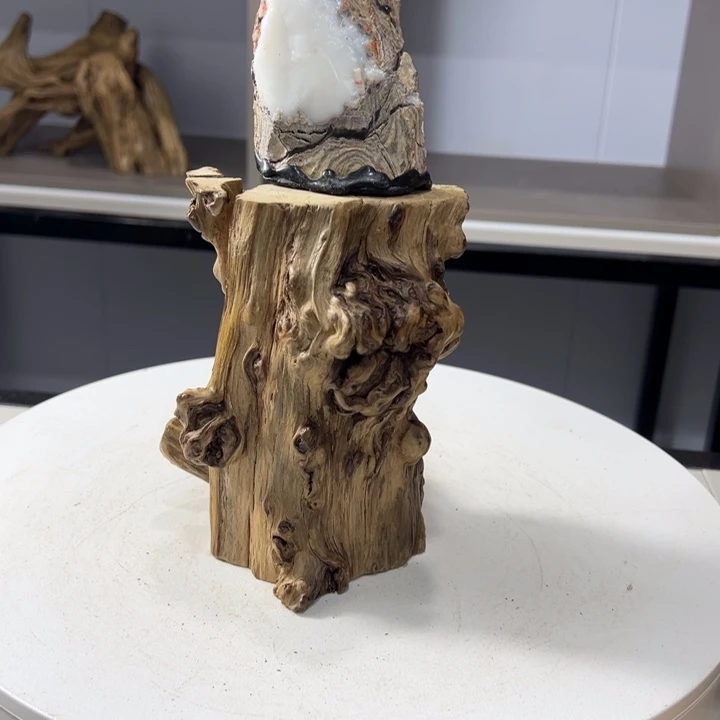 木石榴木榴疤底座摆件