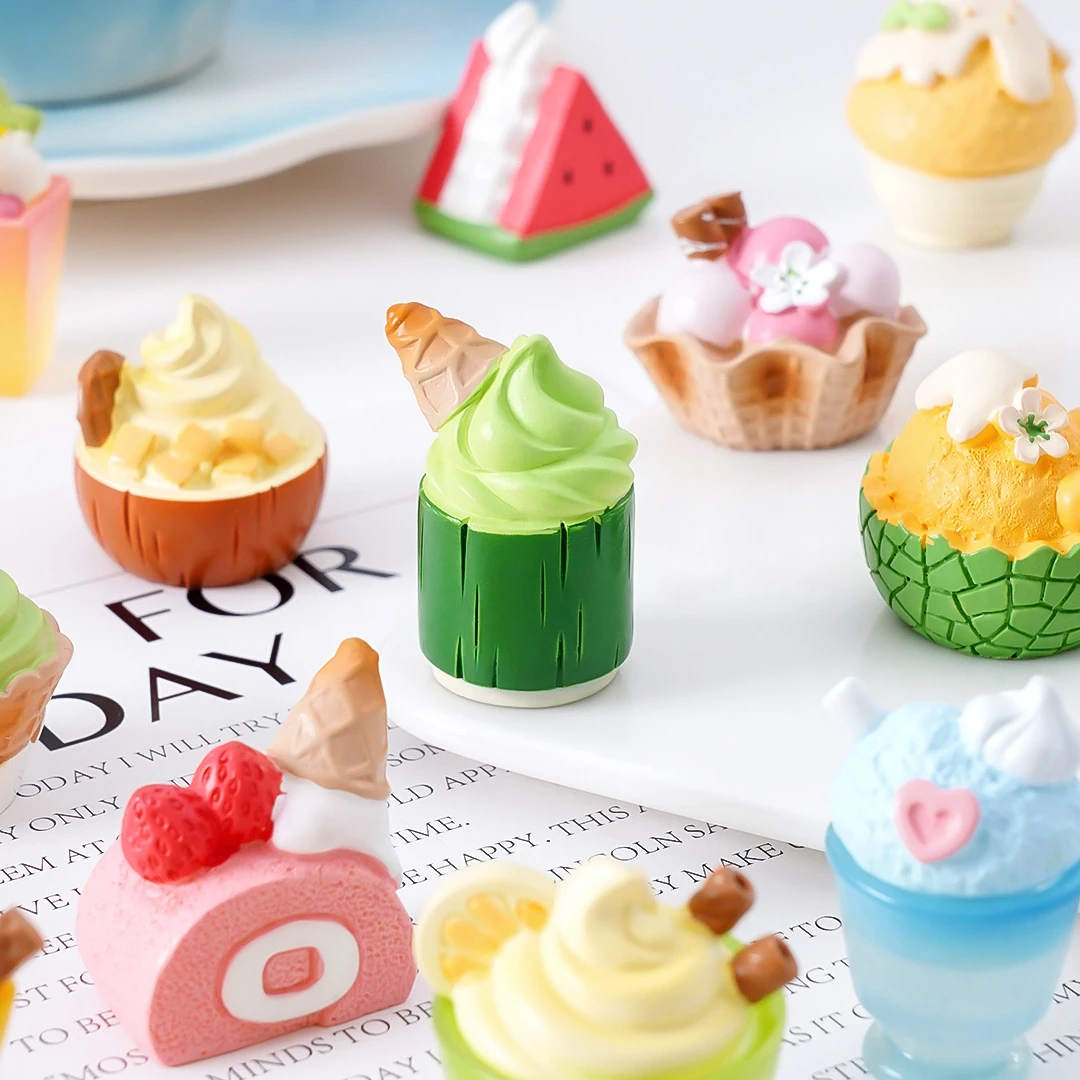 【对对碰 许愿】仿真冰淇淋杯微景观装饰品树脂小摆件diy潮玩