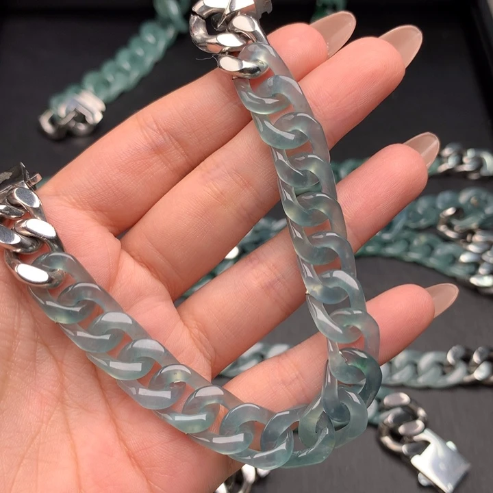 木***易翡翠未镶嵌手链008