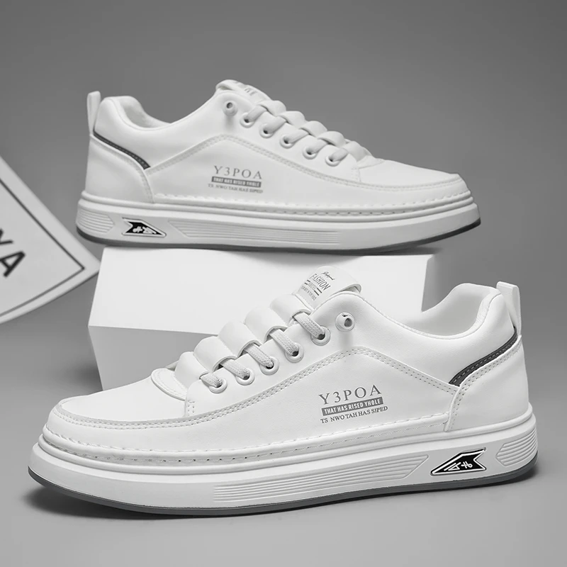 爵浪2025春季新款男士防水韩版软底轻便一脚蹬百搭板鞋休闲皮鞋