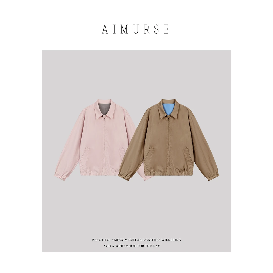 AIMURSE【里约书店】小众设计师 秋季撞色简约百搭休闲外套 AM7067