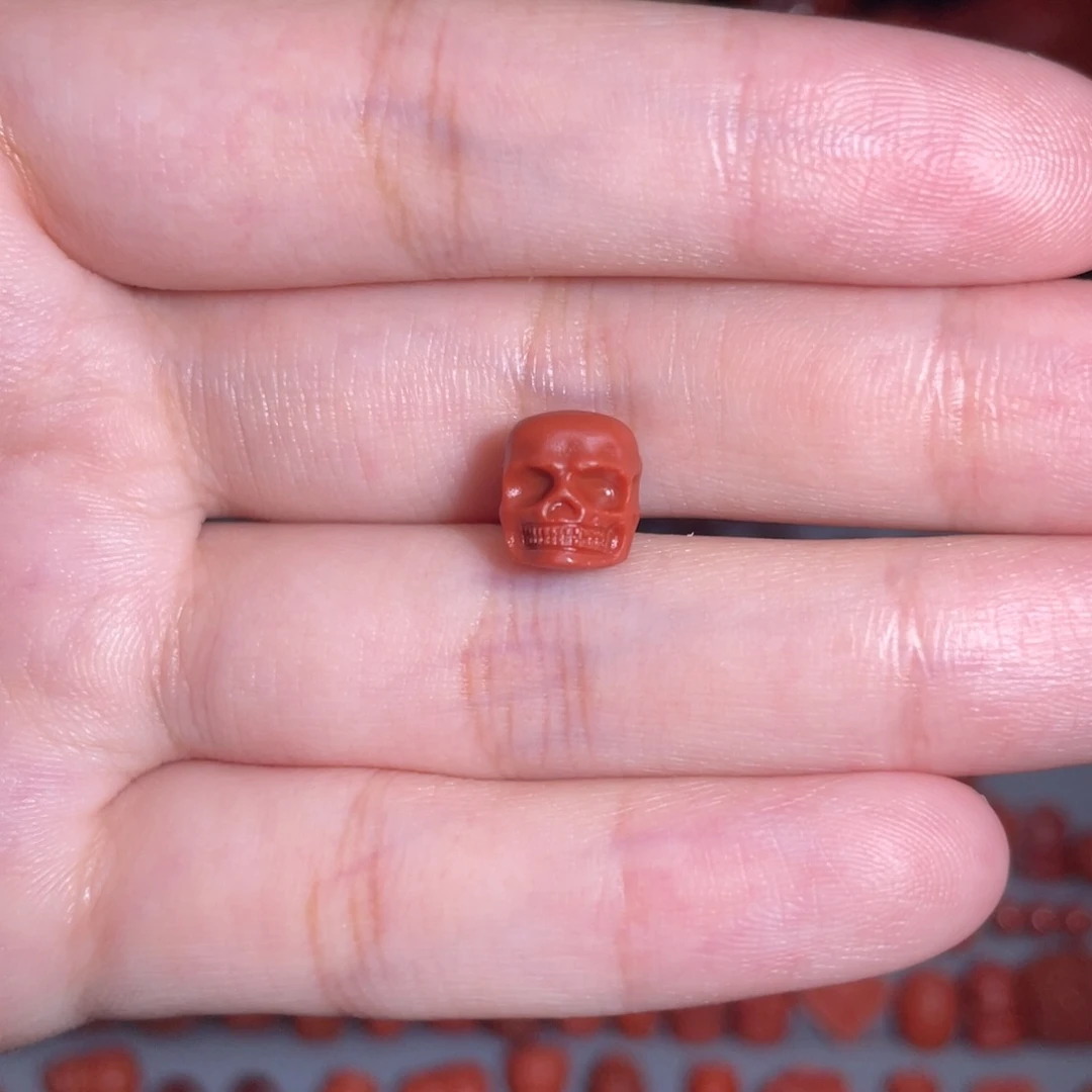 南红玛瑙未镶嵌骷髅头8mm+