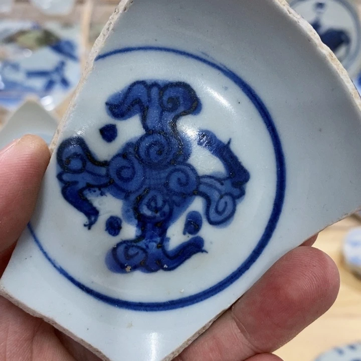 瓷片现代瓷器青花瓷片