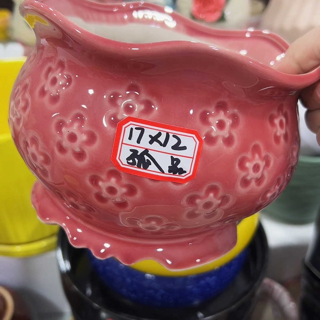 外贸尾单陶瓷花盆凑10米包邮