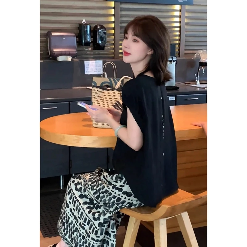 2025超火夏装一整套轻奢高级感巨好看大方得体减龄黑色衬衫套装裙