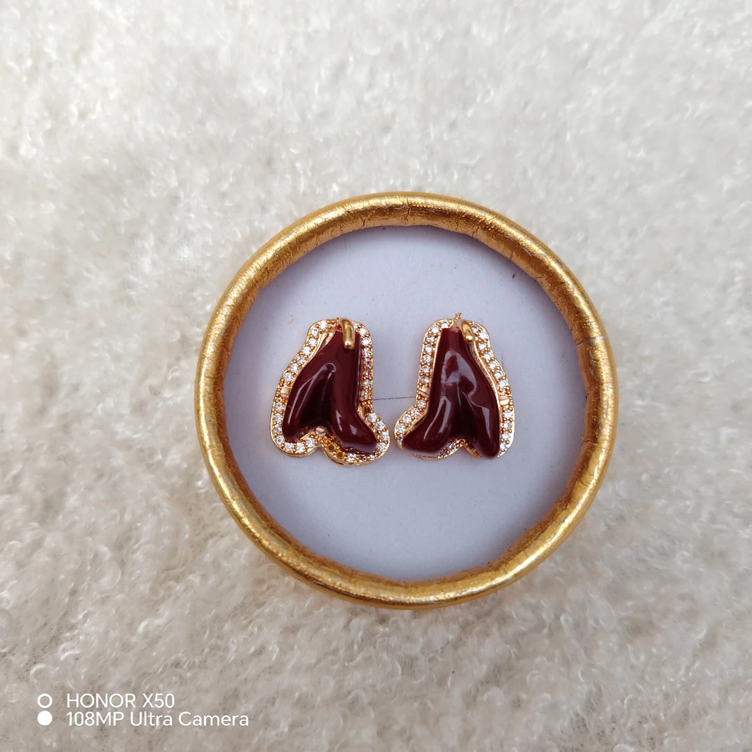 非金属中式亚克力耳饰时尚白色耳环大号气质耳钉女士新款金色