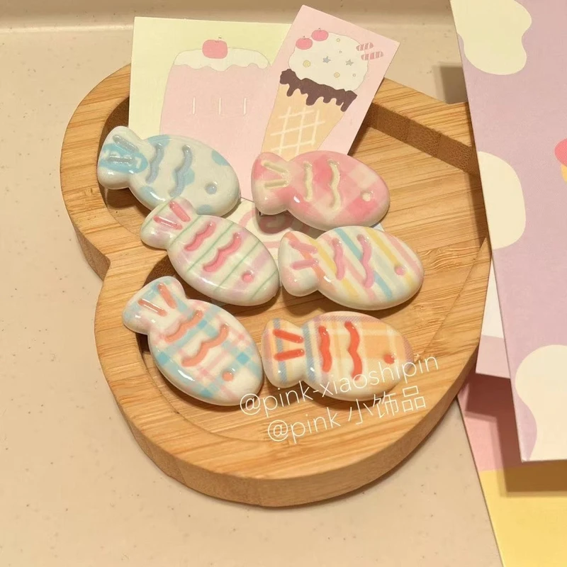 少女奶油色可爱小鱼发夹马卡龙ins风小鱼刘海卡通百搭少女头饰