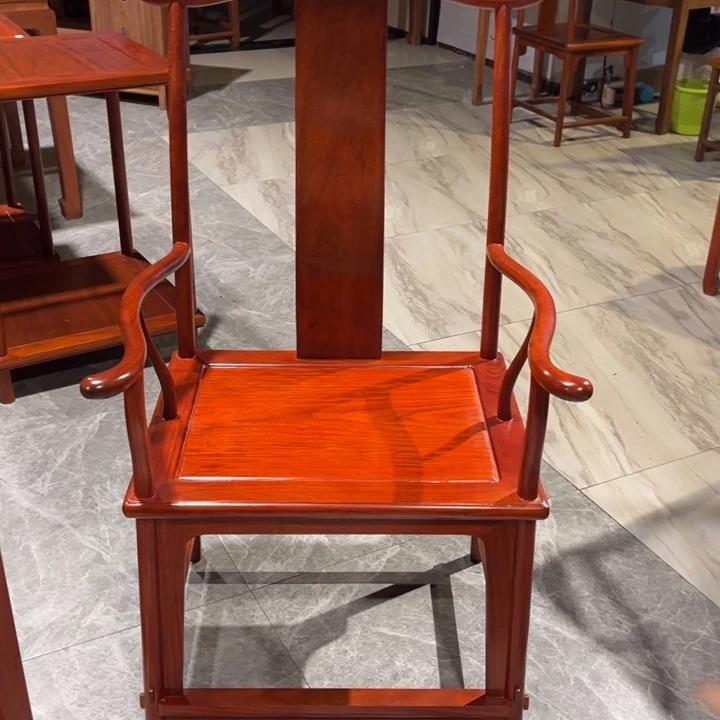L***0花梨木类案台缅甸花梨木官帽椅