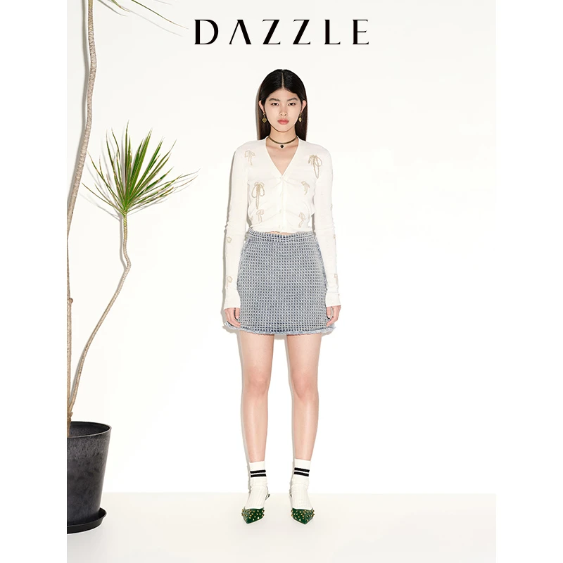【MD】DAZZLE地素蝴蝶结针织开衫打底衫2E1E5276C