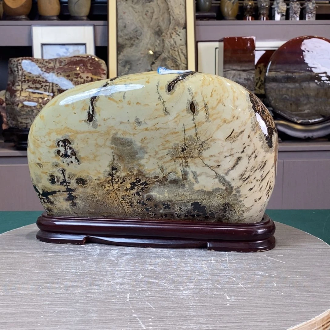 石材广西国画石草花石