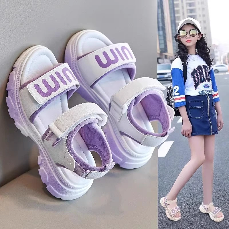 ABC女童凉鞋2025新款夏款儿童休闲运动时尚女孩中大童沙滩鞋软底