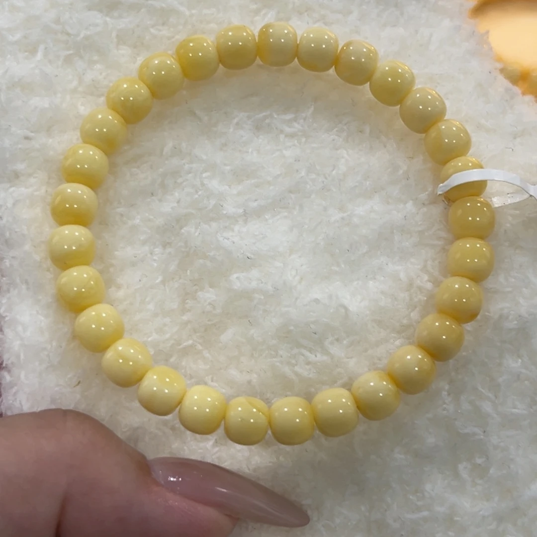 蜜蜡未镶嵌手链7m浓蜡高桩老型手串