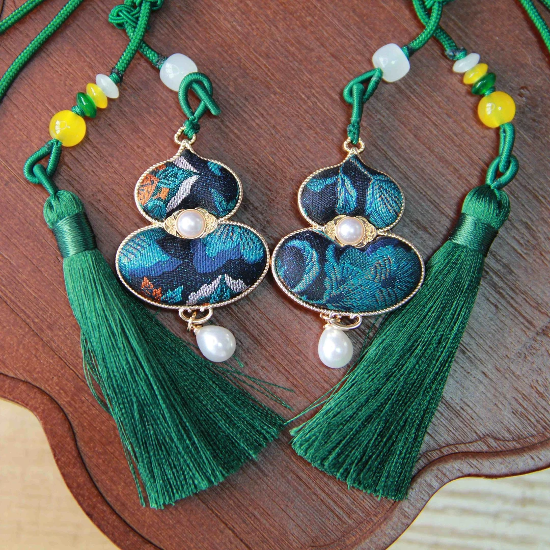 非遗宋锦双面葫芦挂件