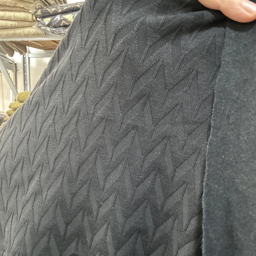 特黑W单面提花全棉澳绒布料柔软亲肤