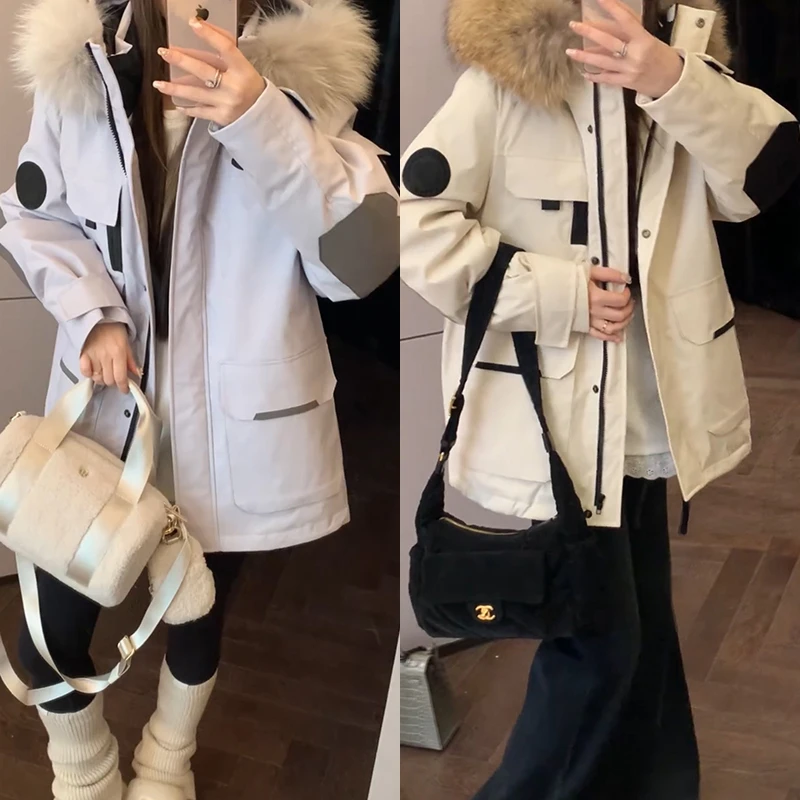 【mimius】喵喵 冬日户外派克连帽大毛领宽松外套 汉服 F12023