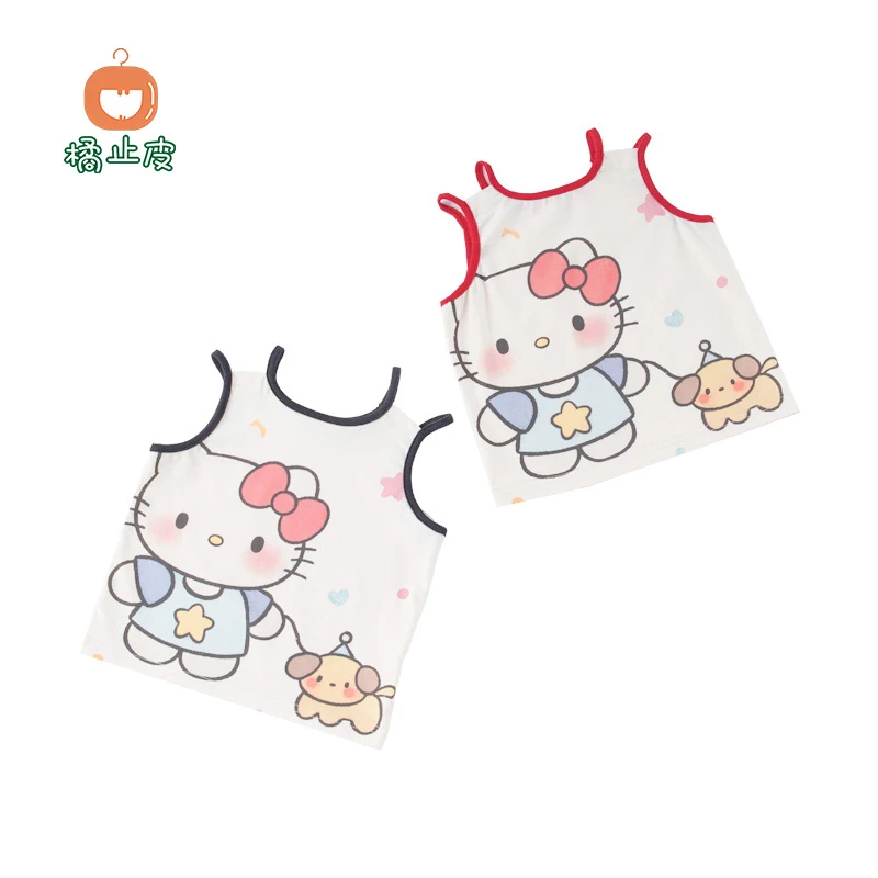 橘止皮【现货】女童背心2025夏季ins风儿童吊带卡通上衣XY251354