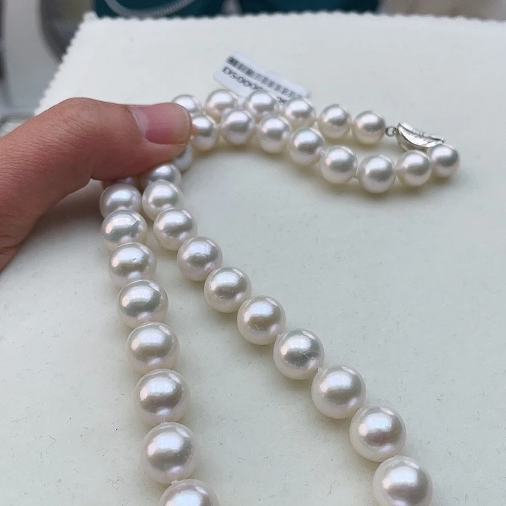 淡水珍珠颈饰银S925镶嵌卡11极光炫彩高品