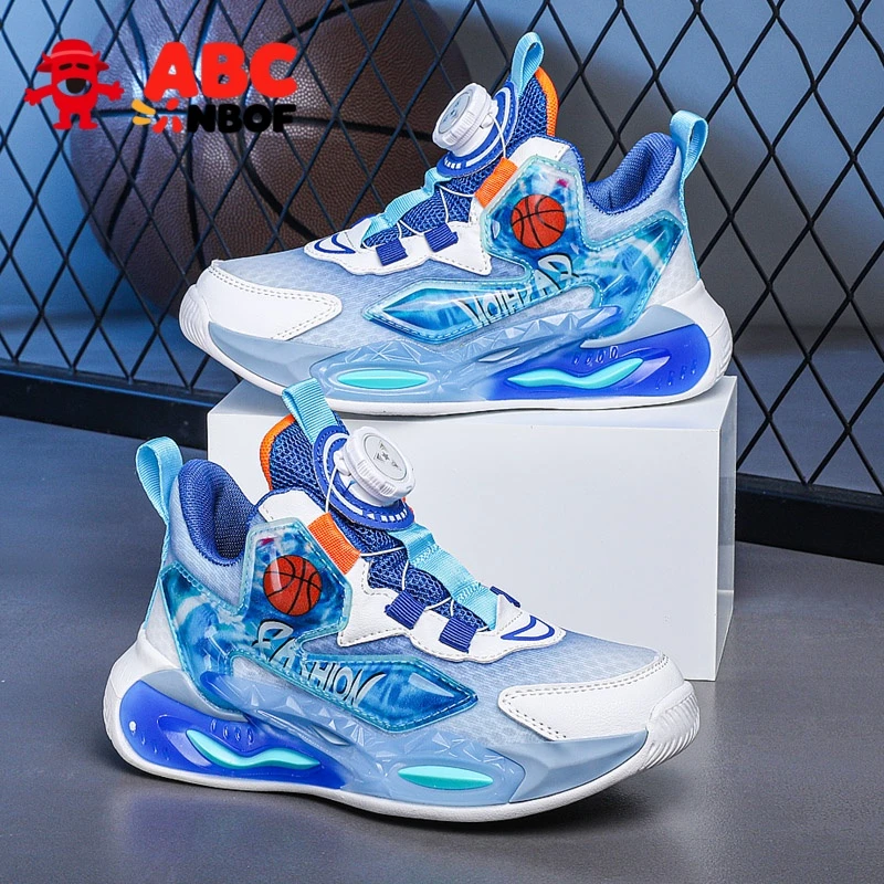 ABC NBOF童鞋2025春秋新款男童跑步鞋网面男小学生男孩儿童篮球鞋