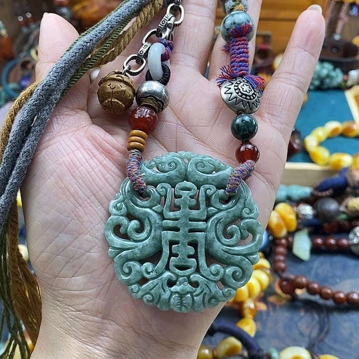 翡翠未镶嵌项链项链