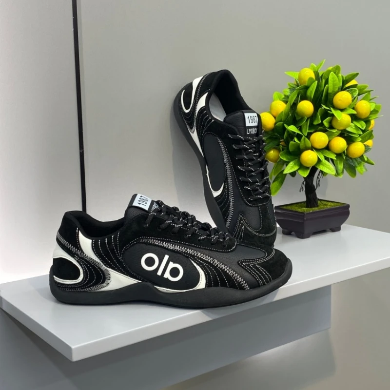 欧洲站2025秋季新款平跟潮男时尚休闲拼色系带潮流鞋子男款