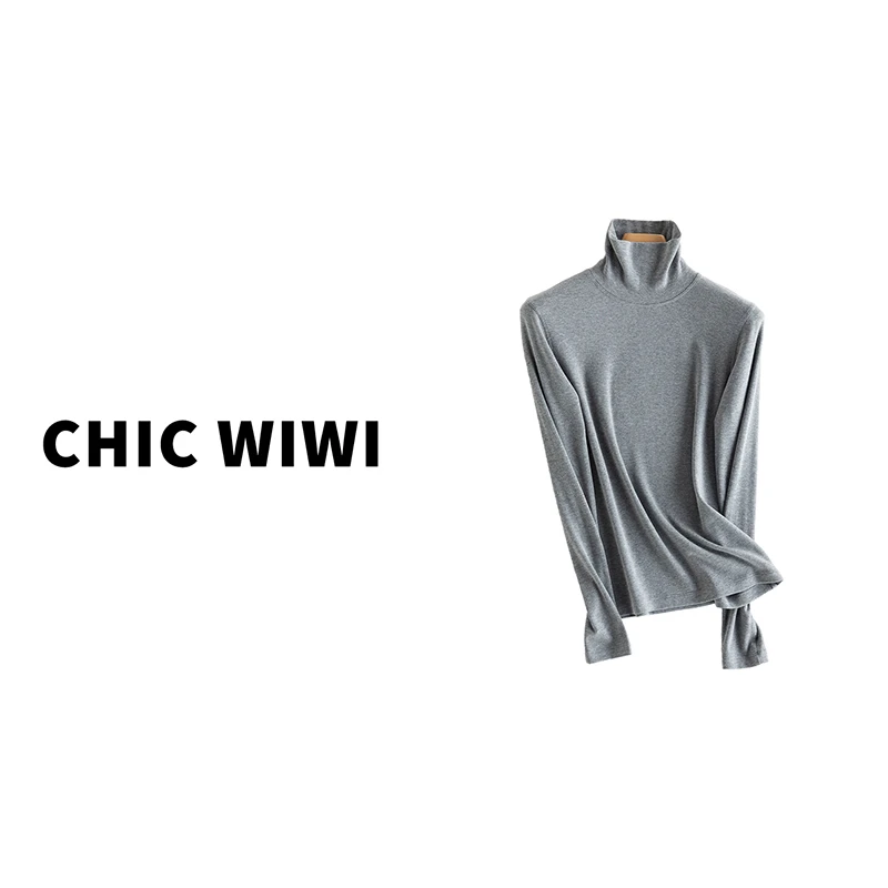 CHIC WIWI  珍珠含山羊绒裸穿肌底高领上衣打底衫XY025308