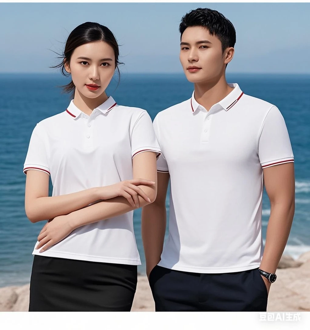 新款纯色夏季短袖时尚Polo衫男女同款情侣休闲透气翻领半袖上衣