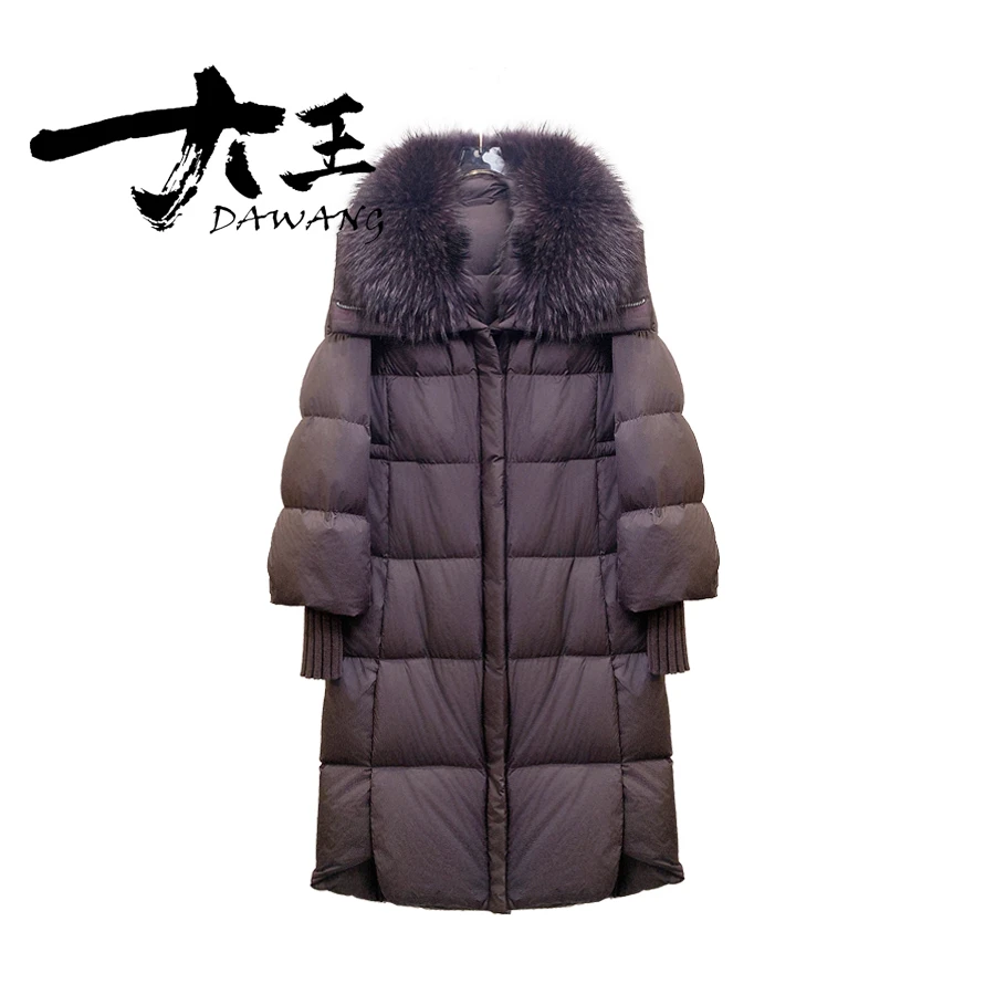 DAWANG |【花信】2025年新款长款高克重女士大毛领高智感鹅绒服