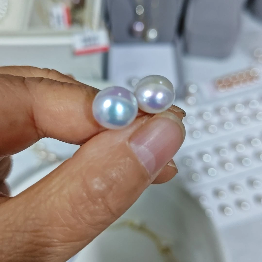 银S925镶嵌耳饰淡水珍珠