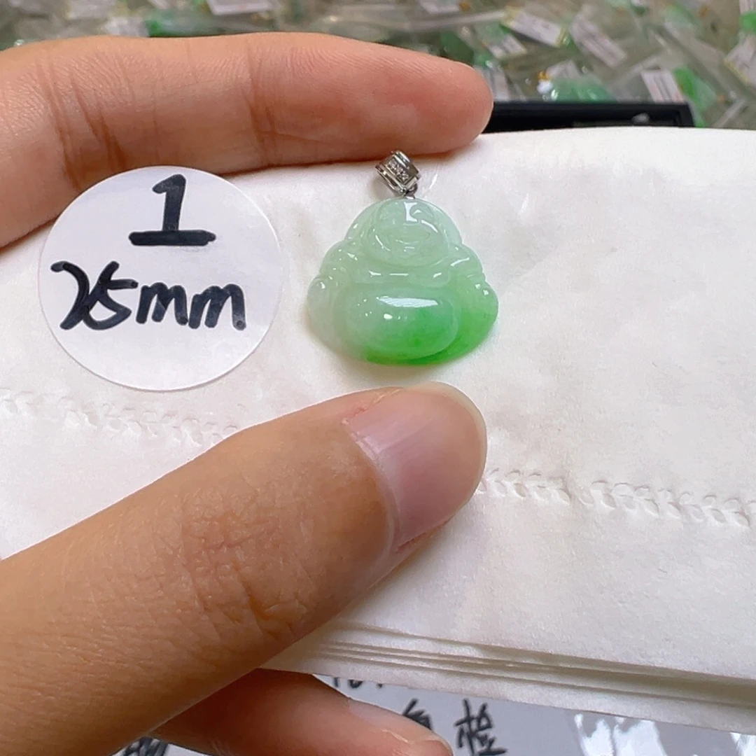 吊坠(不含链)18K金镶嵌翡翠