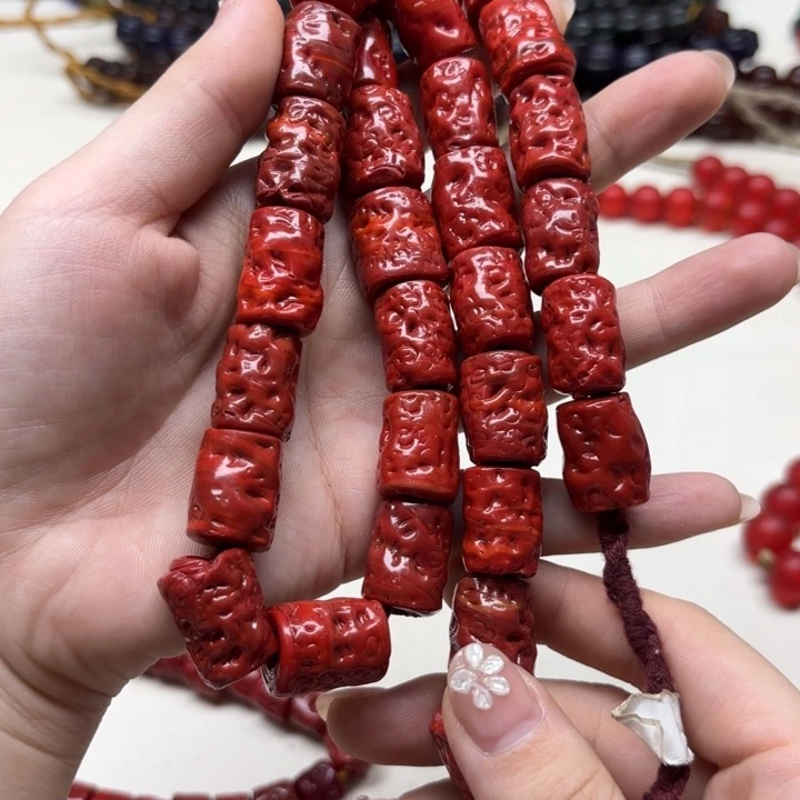 颈饰玻璃琉璃琉璃枣红色破破珠