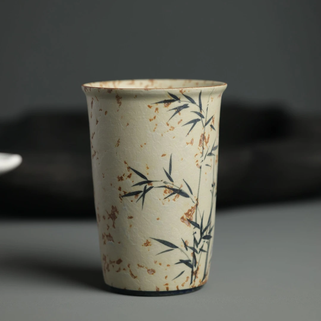 "竹梦"严选精品陶瓷古韵竹节可乐杯