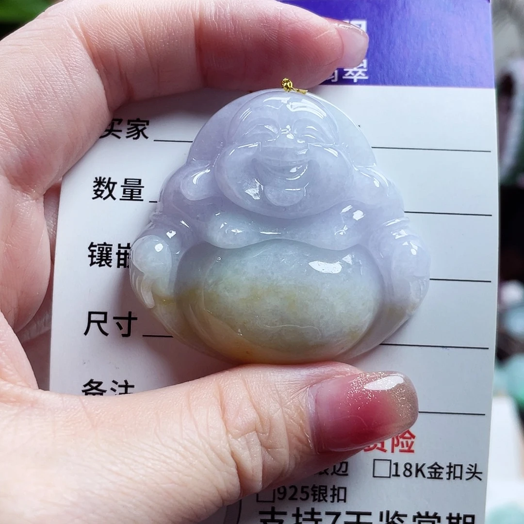 翡翠未镶嵌颈饰佛公06
