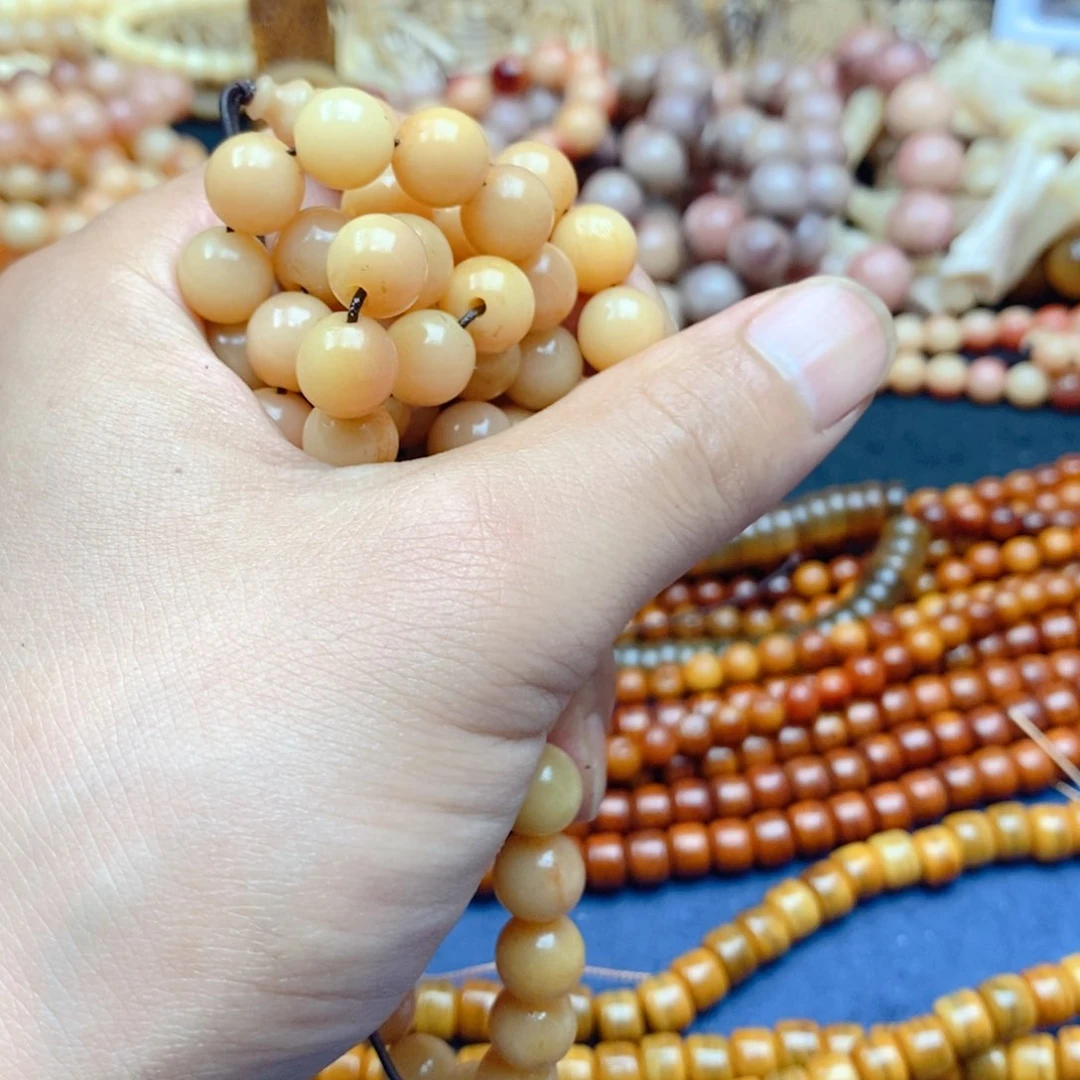 橄榄核手串/手链龍*10多圈老玉化