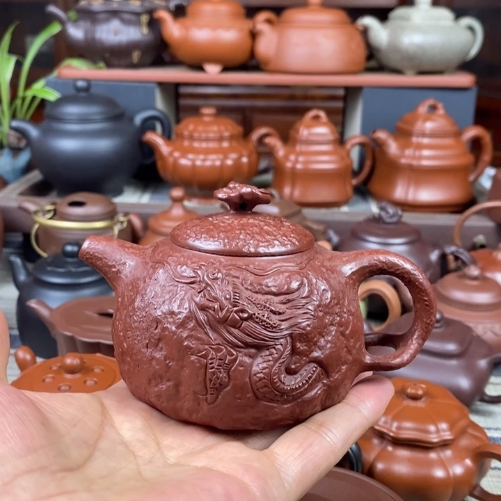 紫砂茶壶龙供春220CC原矿小煤窑朱泥特价