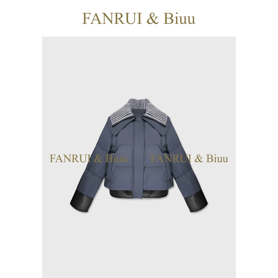 FANRUI/泛芮「海棠落肩​」95白鸭绒保暖加厚大翻领羽绒服外套B19018