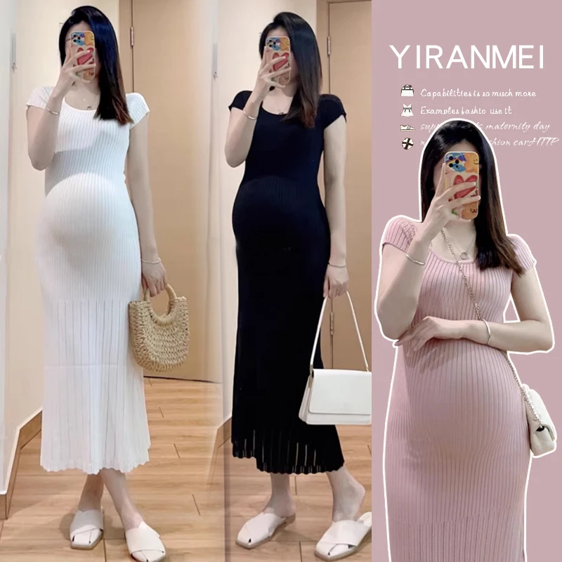 时尚孕妇2025夏季新款韩版时尚气质显瘦减龄镂空设计感连衣裙