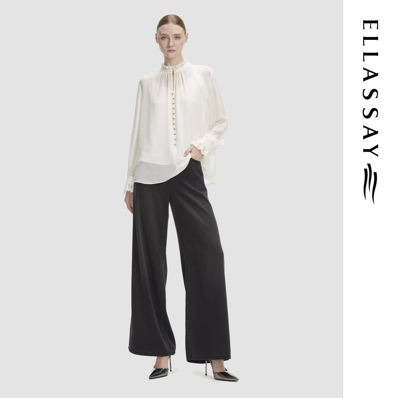 【粉丝专享】ELLASSAY歌力思百搭老钱风女装衬衫女EWD361C00800
