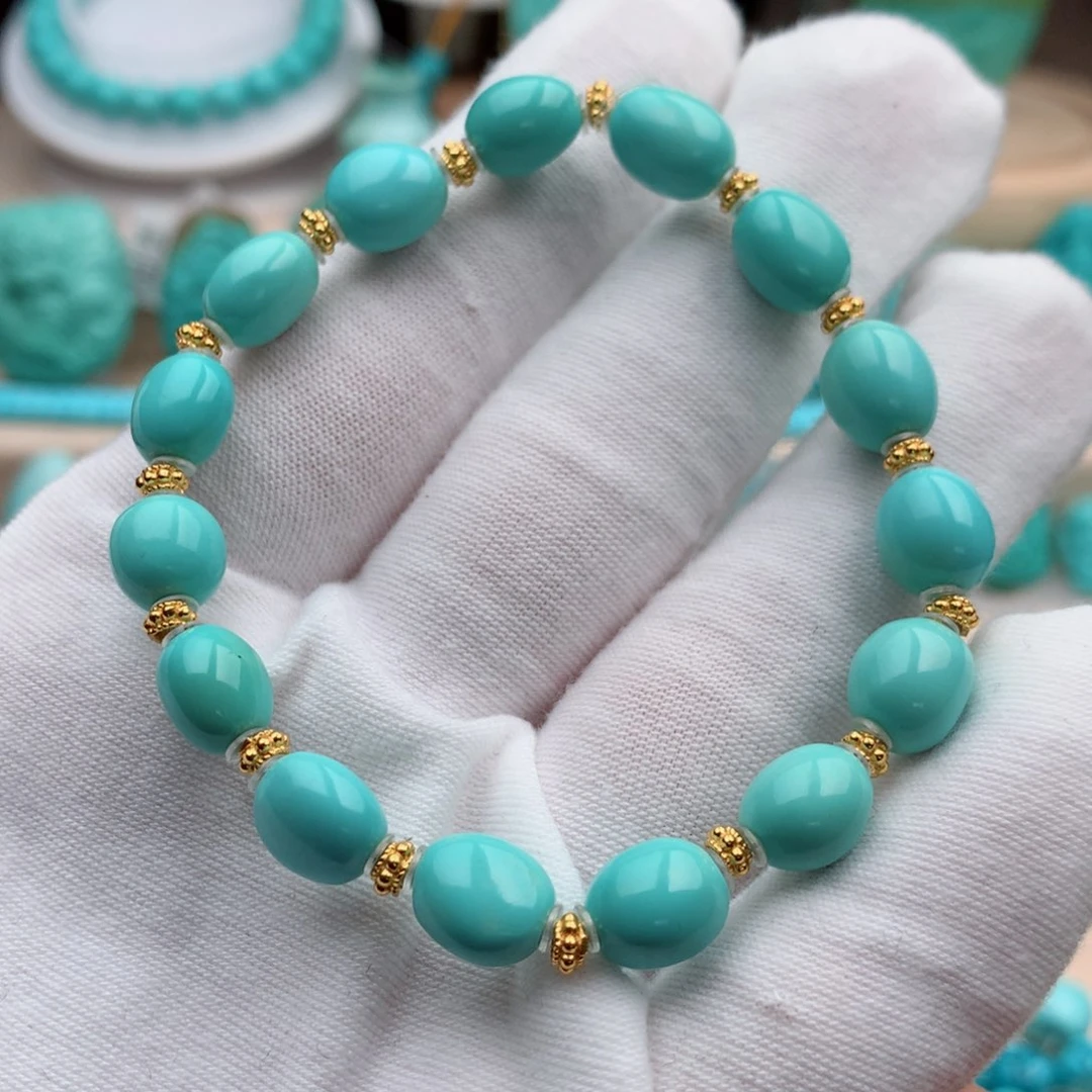 绿松石珠宝奇石未镶嵌8mm