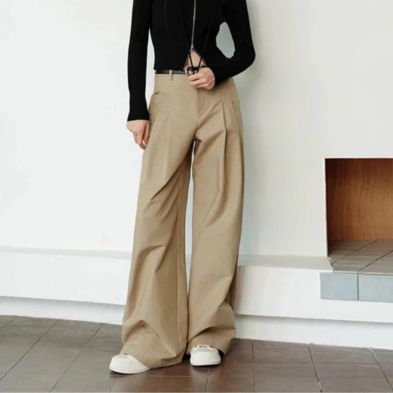 春季艾家工装休闲裤女装阔腿纯色长裤子3035