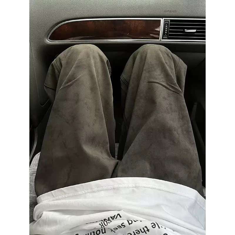 棕色扎染褶皱伞兵工装裤男款秋季cleanfit美式裤子休闲直筒微喇裤