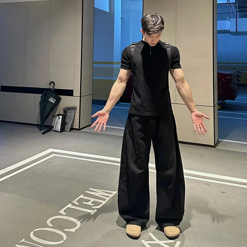 ONE LAST TIME秋冬美式阔腿弯刀休闲裤简约垂感男女原牛工装