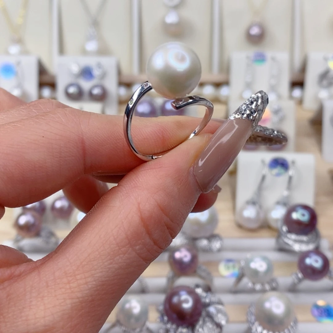 淡水珍珠戒指银S925镶嵌