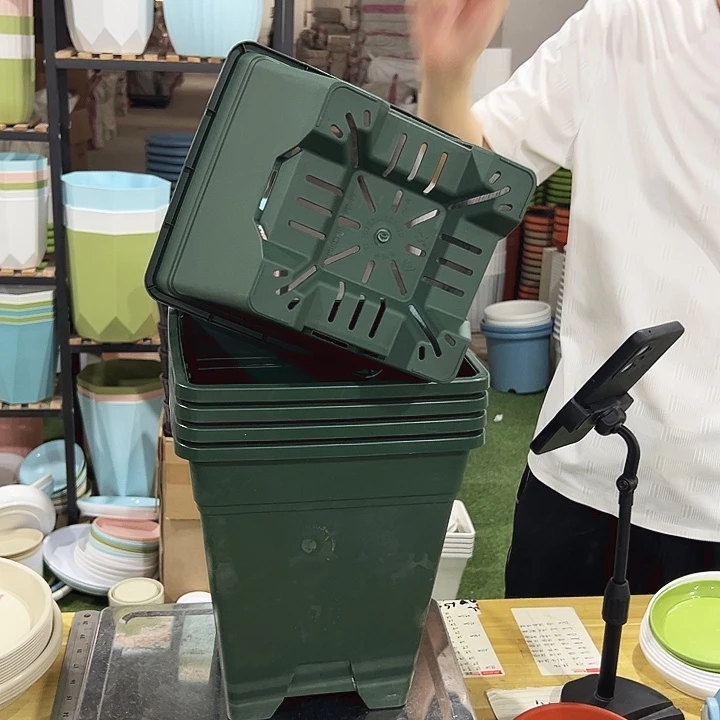 方盆口23高26军绿无托5只