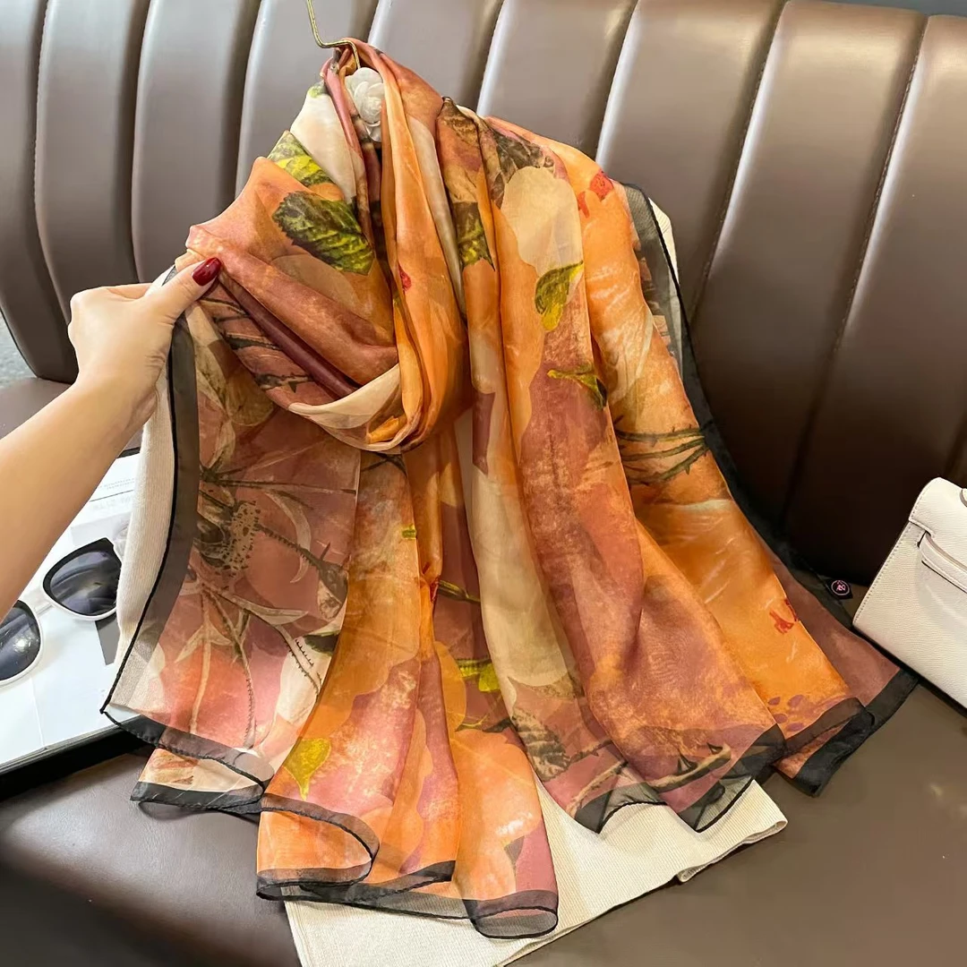 WJ818【云枝锦梦】云朵纱 130*180中国风薄款不掉色丝巾