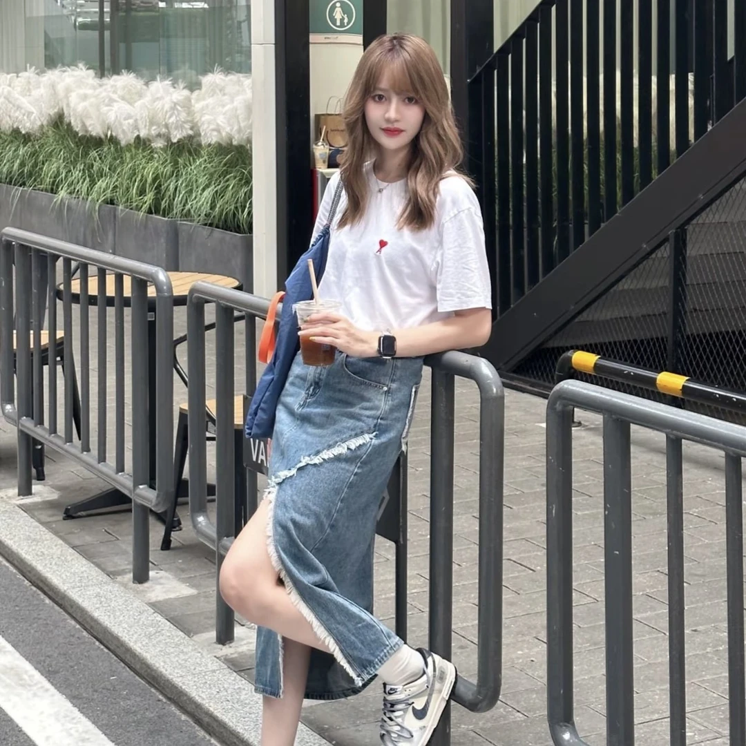 未使用 WE11 DONE 全新未使用/L*1/Ami白色爱心短袖/10617