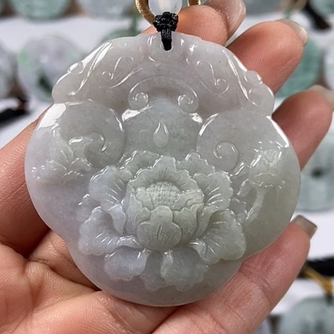 翡翠颈饰未镶嵌花开富贵福利